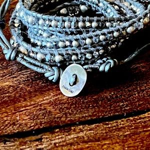 Chan Luu Bracelet wrap style, grey & silver